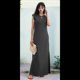 thumbnail image 5 of Vestido Maxi de Verano para Mujer, Informal, Holgado, con Abertura, Sin Arrugas, con Cuello Redondo y Bolsillos, Gris Oscuro, Talla XXL, 5 of 9