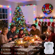 GHODEC Christmas Lights Battery-Powered, 43ft 130LED Fairy Lights with Timer, 8 Modes, Waterproof, Suitable for Outdoor, Home, Garden, Party, Holiday, Christmas Tree Decorations (Multi-Color)
