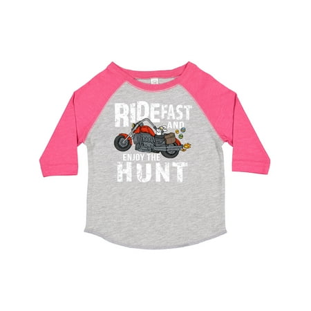 

Inktastic Ride Fast and Enjoy the Hunt Easter Bunny on Motorcycle Gift Toddler Boy or Toddler Girl T-Shirt