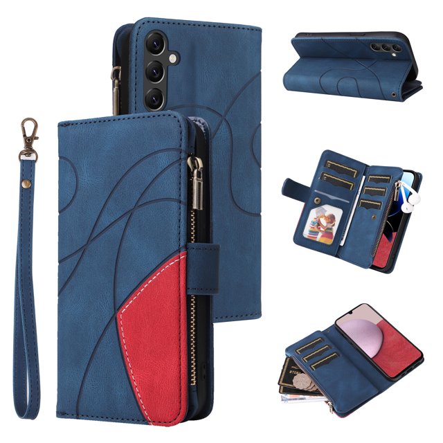 Compatible with Samsung Galaxy A14 5G/ 4G Wallet Case with Card Slots PU Leather Zipper Flip Folio Cover