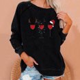 thumbnail image 1 of Nouveaux Hauts pour Femmes 2023 Manches Longues Col Rond Hauts Chemises Amples Imprimé de Noël Blouse Graphique Coupe Décontractée Chandail en Molleton Oversize pour Femmes, 1 of 6