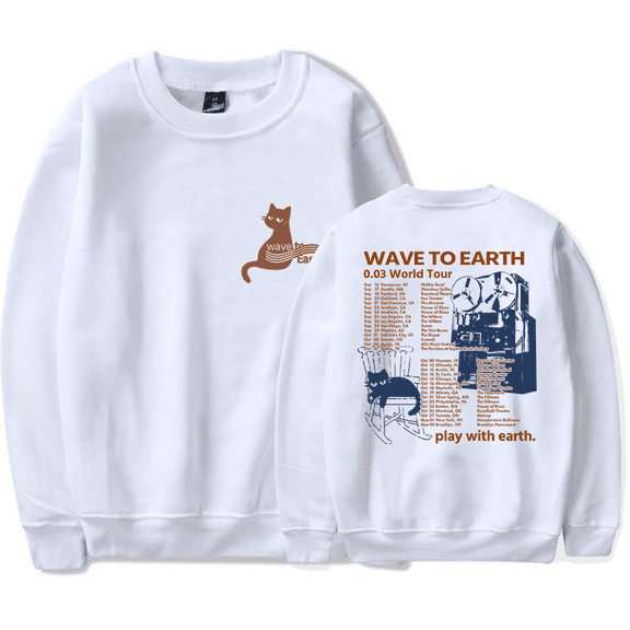 Wave to Earth Merch Sweatshirt Cat 0.03 World Tour Crewneck Men Women Long Sleeve Hoodie Pullover Streetshirt Top