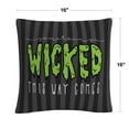 thumbnail image 2 of Gray Striped Something Wicked This Way Comes Halloween By Abc 16 X 16 Decorative Throw Pillow, 2 of 4