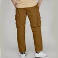 thumbnail image 3 of XIMIN Boys Cargo Pants Retro Bootcut Elastic Waistband Straight Leg Sport Pant Drawstring Open Bottom Casual Classic Running Hiking Fall Trousers with Pockets, 3 of 7