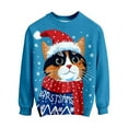 thumbnail image 5 of Wdgfv Unisex Kids Girls Boys Christmas Sweater Animals 3D Graphic Funny Long Sleeve Crewneck Holiday Pullover Sweatshirt Sky Blue 11-12 Years, 5 of 5