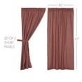 thumbnail image 3 of VHC Brands Patriotic Patch Window Curtains, Plaid Short Panel Set of 2, Red, 63x36, 3 of 5
