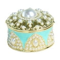 thumbnail image 1 of Joyero esmaltado con forma de cofre del tesoro coleccionable para collar Azul, 1 of 9