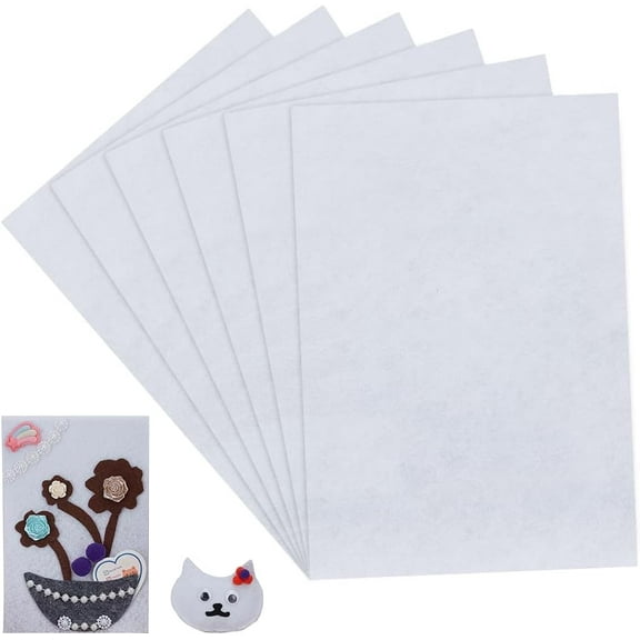 6 Sheet Stiff Stuff Beading Foundation White 11.81x7.87inch Rectangle Bead DIY Craft Fabric Embroidery Needle Felt for Bead Stitch Embroidery Bead Sewing Accessories White