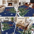 thumbnail image 5 of Blue Christmas Area Rugs 8'x10', Washable Small Throw Rugs for Living Room Patio, Xmas Christmas Tree Snowflake Indoor Outdoor Rug Non-Slip Low Pile Carpet Runner Reversible Floor Mats, 5 of 8