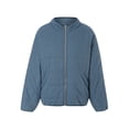 thumbnail image 4 of FOCUSNORM Women Juniors Stand Collar Long Sleeve Solid Color Full Zip Quilted Jackets, 4 of 9