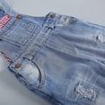 thumbnail image 4 of KIDSCOOL SPACE Baby Little Boys Girls Plaid Lining Ripped Denim Overalls,Blue,4-5 Years, 4 of 7