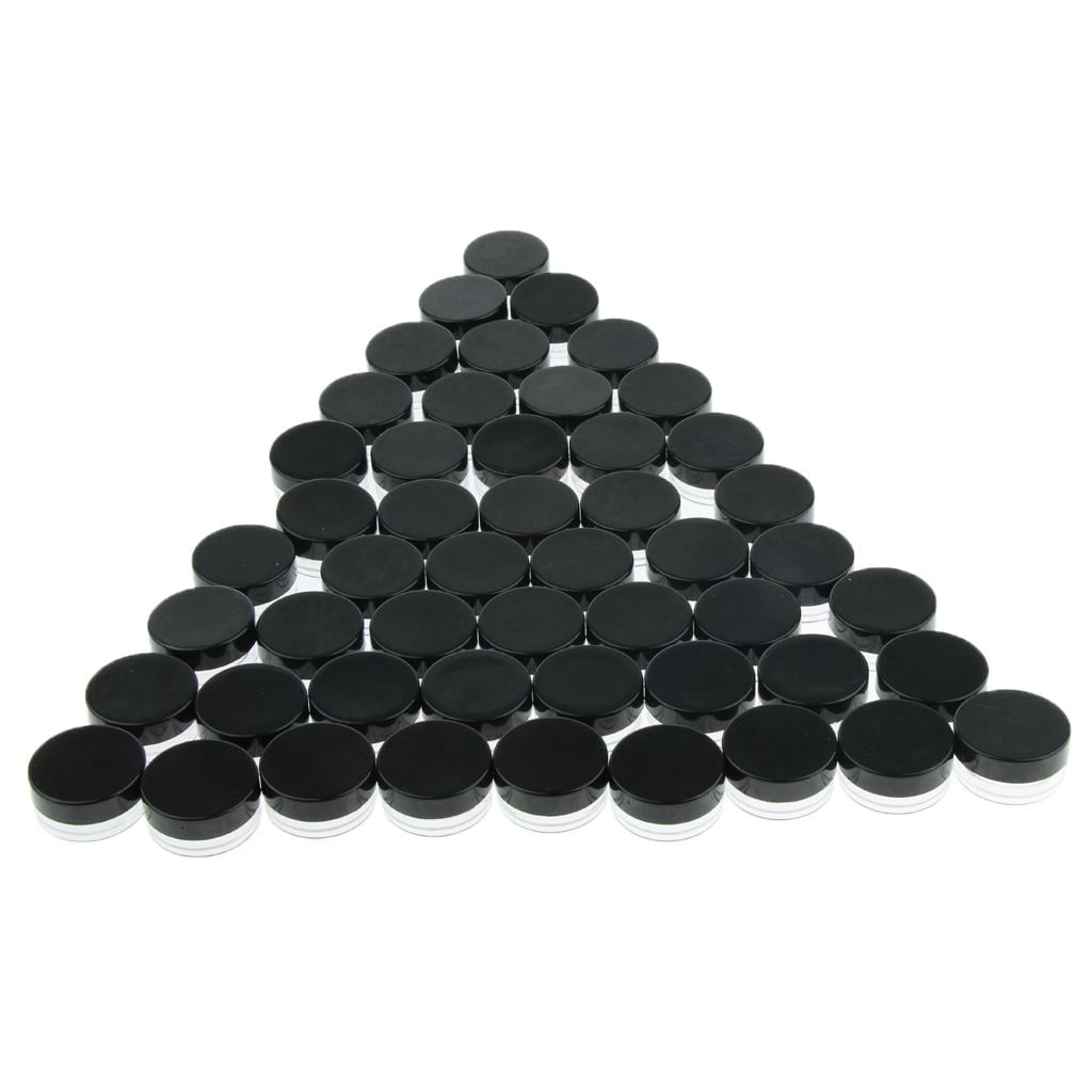 50Pcs Cream Jar Empty Jar Cosmetic Container with Screw for Lip , , Peelings - Black