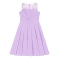 thumbnail image 3 of iEFiEL Kids Flower Girls Princess Party Dress Special Occasion Knee Length Dress Wedding First Communion Gown Lavender 8, 3 of 5