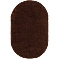 thumbnail image 1 of Unique Loom Shag Solide Moderne Tapis en Peluche 3' 3 x 5' 3 Ovale Brun Chocolat, 1 of 2