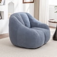 thumbnail image 4 of GARITIN Oversized Bean Bag Chair, Faux Fur High-Density Memory Foam Filling, 37.4 in L x 33.9 in W x 32.3 in H, Light Blue, 4 of 11