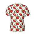 thumbnail image 6 of Vsdgher Rose Flowers Print Men's Dry Fit Mesh Athletic Shirts Moisture Wicking Tennis T-Shirt Tops, 6 of 9