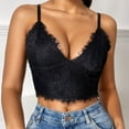 thumbnail image 2 of Women’s Sexy Lace Camisole Adjustable Spaghetti Strap V Neck Bralette Cropped Tank Top for Daily Wear, 2 of 2