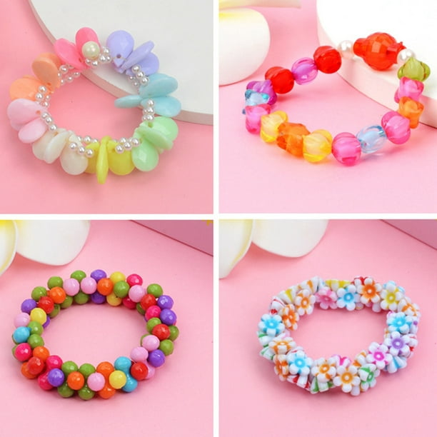 Enfants Bijoux Faisant Kit Créatif Acrylique Perle Bracelet Kit Bricolage  Collier Fait Main 