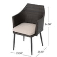 thumbnail image 5 of LiviNest Outdoor Dining Chairs 2-Pack Set - Modern Wicker Patio Furniture with Water Resistant Cushions - Durable & Stable for Vacation Rental & Backyard Use, 5 of 6