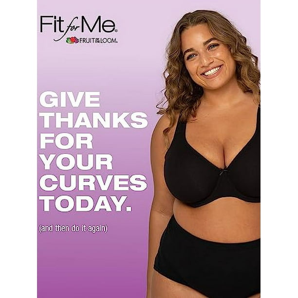 Fruit of the Loom Women's Plus Size Cotton Unlined Underwire Bra