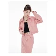 thumbnail image 3 of Conjunto informal de 2 piezas para mujer, chaqueta vaquera y falda, conjunto de traje de niña dulce, conjunto de vestido de mujer rosa, 3 of 4