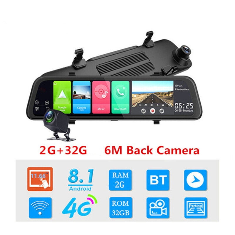 12 inch Car Dash Cam Rear View Android 8.1 Mirror with WiFi GPS Navi BT