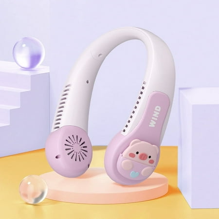 

Gogusuu Fan for Bedroom，Small Fan，Fans that Blow Cold Air Clearance Sales Portable Vaneless Neck Hanging Fan Three-speed Wind Speed Rechargeable Personal Fan Suitable For Office Sports And Travel