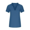thumbnail image 4 of Giftesty Women Casual Solid Pullover V-Neck Short Sleeve T-Shirt Tops Blouse, 4 of 5