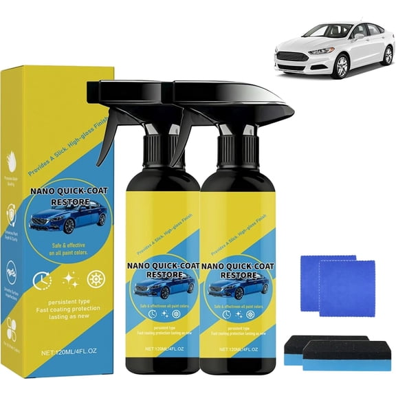 Car Nano Quick-Coat Restore, 3-in-1 Advanced Ceramic Coating Spray, Long-Lasting Shine and UV Protection for Cars, Trucks, and Motorcycles.