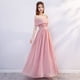 thumbnail image 1 of Vestido de dama de honor Vestido largo de gasa rosa para dama de honor Vestido para la cena de anfitriona Vestido de dama de honor, 1 of 6