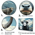 thumbnail image 3 of Designart "Painted Blue And Grey Yaks II" Yaks Floater Framed Wall Art Living Room, 3 of 5