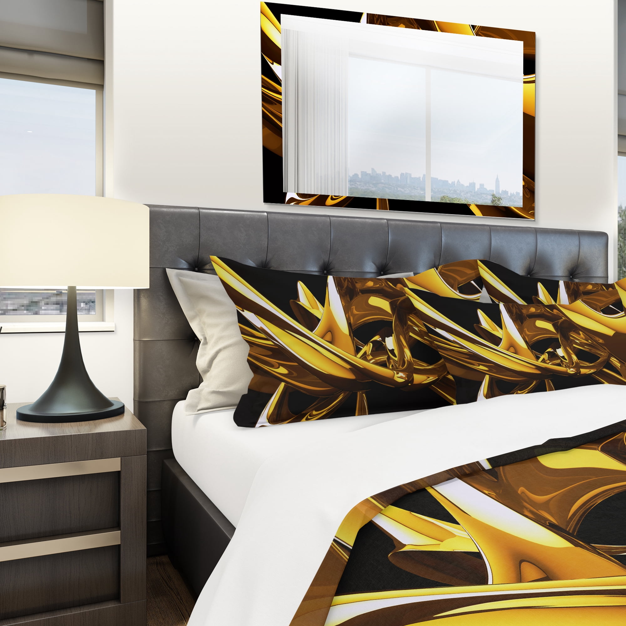 Designart 'Red Vs Blue Abstract' Modern & Contemporary Duvet Cover Set