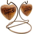 thumbnail image 4 of Wooden DUAL Heart Keepsake Urn Mini Ash Small Handcrafted Cremation Urn for Ashes Tribute to Your MOM AND DAD - Perfect for Your Love Ones with Display Stand with Engraved I Love You MOM and DAD, 4 of 9
