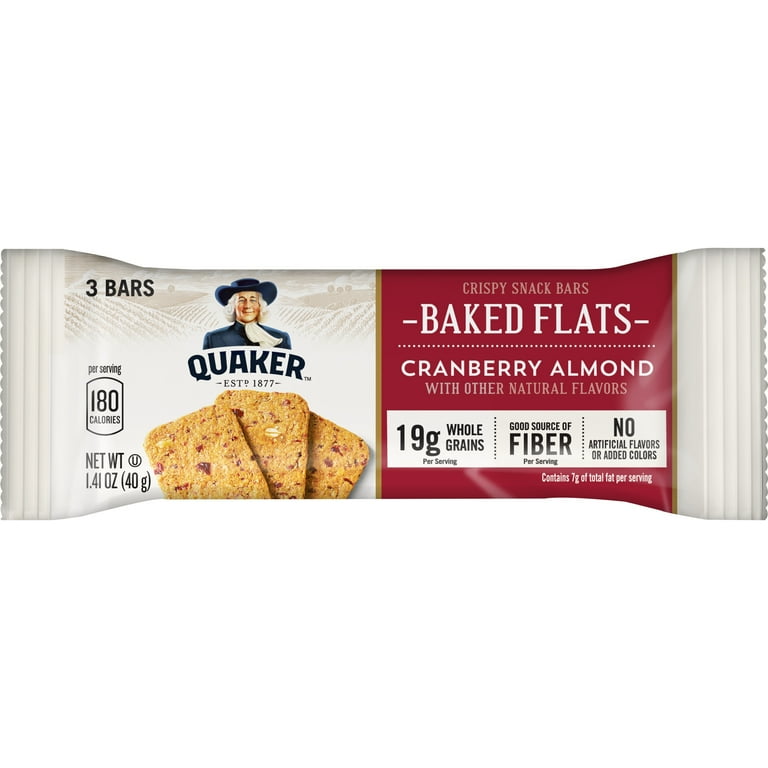 Quaker Baked Flats Blueberry Nut Cranberry Almond 5 3 Bar Packs Pack of 4