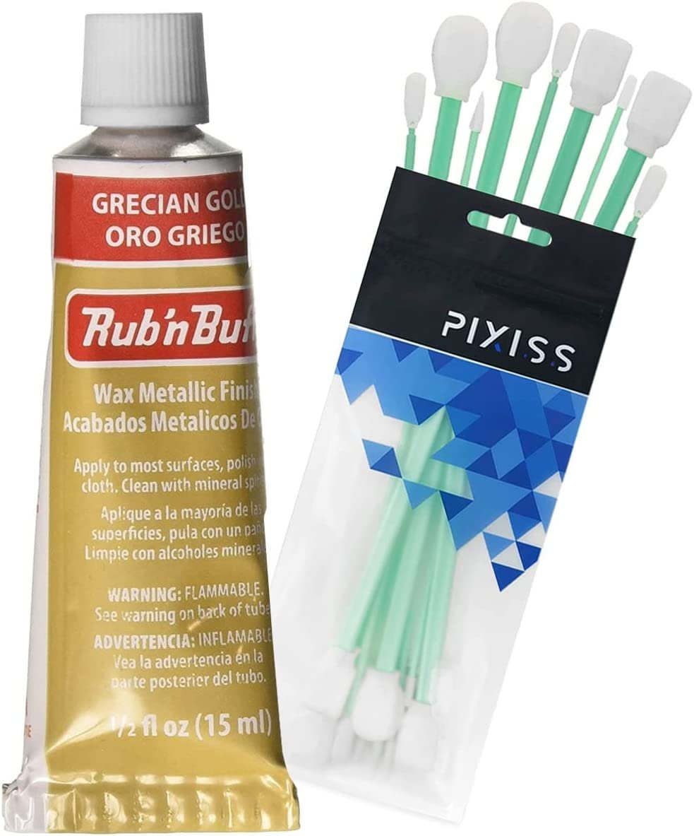 Rub n Buff Wax Metallic Grecian Gold, Rub and Buff Finish, 0.5Fluid