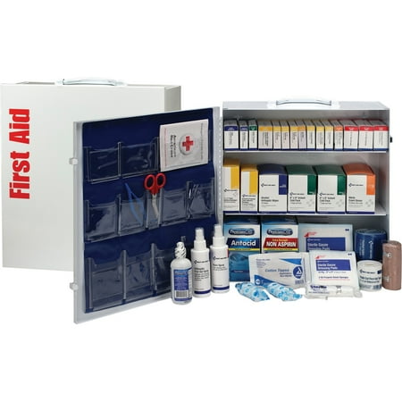 - First Aid Only, FAO90575, ANSI First Aid Station with Med, 1 Each, White,Blue