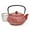 Red, variant on Green Floral Cast Iron Teapot Kettle with Stainless Steel Loose Leaf Infuser (34 oz)