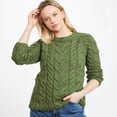 thumbnail image 3 of Aran Woollen Mills Meadow Green Pullover Crew Neck Sweater, Women's Medium, 3 of 5