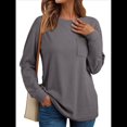 thumbnail image 1 of Tops de Larga para Mujer, Holgados, Bonitos, Gruesos, para Otoño e Invierno, Ropa de Crucero A Gris XXL, 1 of 9