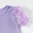 thumbnail image 5 of 7T Big Girls Clothes 8T Girls T-shirts Solid Color Round Neck Big Girls Short Sleeve T-shirts Tops Purple, 5 of 6