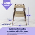 thumbnail image 6 of Medline Bedside Commode, Portable Toilet, 400 lb Weight Capacity, Bronze, Microban, 6 of 6