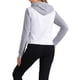 thumbnail image 3 of Chaqueta de mezclilla lavada para mujer INSPIRE CHIC con mangas en contraste, capucha con cordón y botones, abrigo XL blanco, 3 of 6