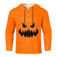 thumbnail image 4 of Chemise Décontractée Imprimée Halloween pour Hommes Col Rond Boutonnée Design Taches de Sang Manches Longues Grande Taille Haut Confortable Élégant, 4 of 5
