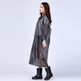 thumbnail image 5 of Masteelf Polish Semitransparent Raincoat Women Men Portable Outdoor Travel Rainwear Waterproof Thicken Premium Camping Hooded Ponchos Plastic Rain Cover ( , Grey), 5 of 8