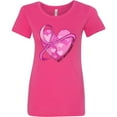thumbnail image 3 of Inktastic Breast Cancer Awareness Pink Ribbon Around Heart Women's T-Shirt, 3 of 5