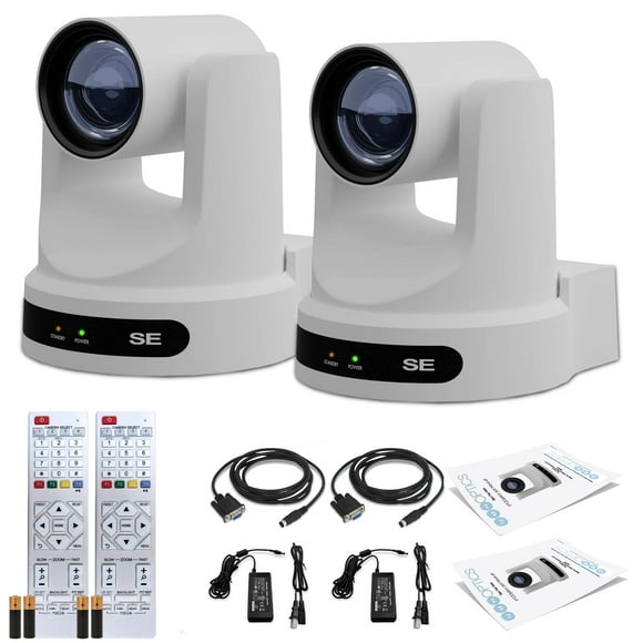 2 x PTZOptics Move SE SDI/HDMI/USB/IP Caméra PTZ avec Zoom Optique 20x (Blanc) (PT20X-SE-WH-G3)