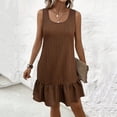 thumbnail image 2 of Admvng Dress for Women Ruffle Hem Sleeveless Round Neck Summer Vacation Sundress, 2 of 7