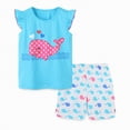 thumbnail image 6 of CAUYDY Baby Girl Summer Clothes Cute Ruffle Tops Dress Shorts Outfits Set Infant Toddler Shrit Bloomers Princess Outfit (Sizes 4-5 Years,D01-Sky Blue), 6 of 8