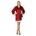 thumbnail image 2 of Bimba Women Kimono Sleeve Satin Short Robe Bride Bridesmaid Lace Robes Coverup, 2 of 5
