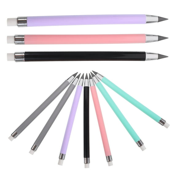 LOLIPPYY 10Pcs Reusable Everlasting Pencils with Eraser Assorted Colors Comfortable Grip for Drawing